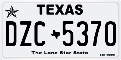 TX license plate DZC5370