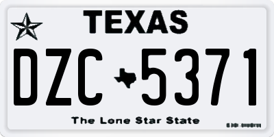 TX license plate DZC5371