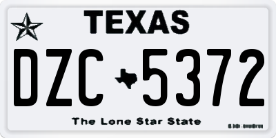 TX license plate DZC5372