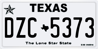 TX license plate DZC5373