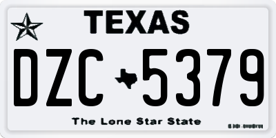 TX license plate DZC5379