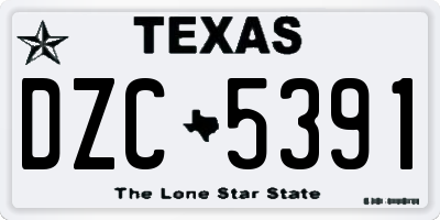 TX license plate DZC5391
