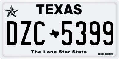 TX license plate DZC5399