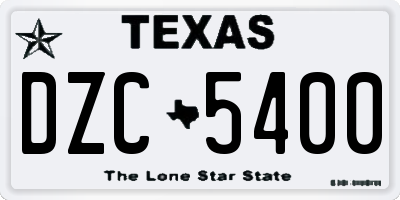 TX license plate DZC5400