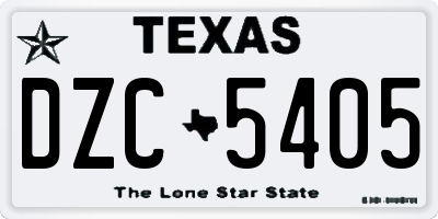 TX license plate DZC5405
