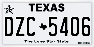 TX license plate DZC5406