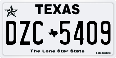 TX license plate DZC5409
