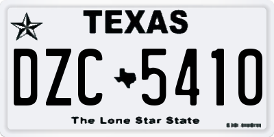 TX license plate DZC5410