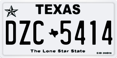 TX license plate DZC5414
