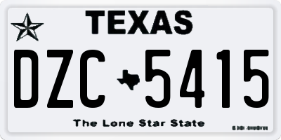 TX license plate DZC5415