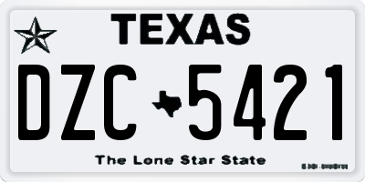 TX license plate DZC5421