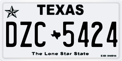TX license plate DZC5424