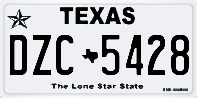 TX license plate DZC5428