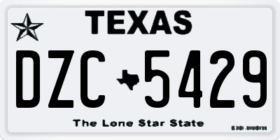 TX license plate DZC5429