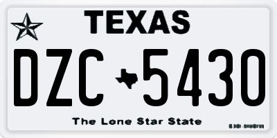TX license plate DZC5430