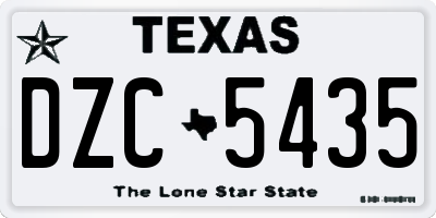 TX license plate DZC5435