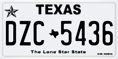 TX license plate DZC5436