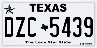 TX license plate DZC5439