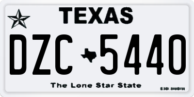 TX license plate DZC5440
