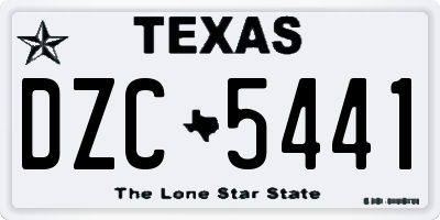 TX license plate DZC5441