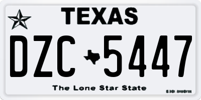 TX license plate DZC5447