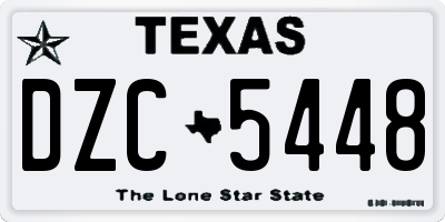 TX license plate DZC5448