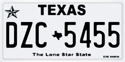 TX license plate DZC5455