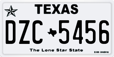 TX license plate DZC5456