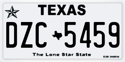 TX license plate DZC5459