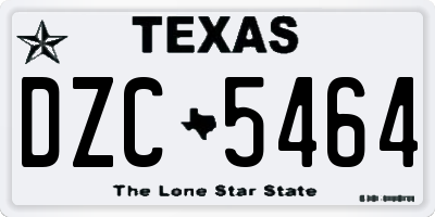 TX license plate DZC5464