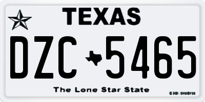 TX license plate DZC5465