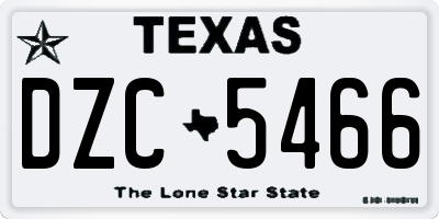 TX license plate DZC5466