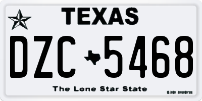 TX license plate DZC5468