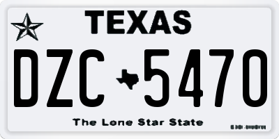 TX license plate DZC5470