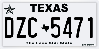 TX license plate DZC5471