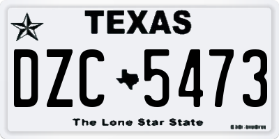 TX license plate DZC5473