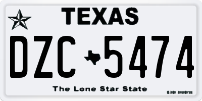 TX license plate DZC5474