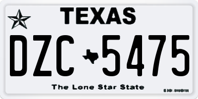 TX license plate DZC5475