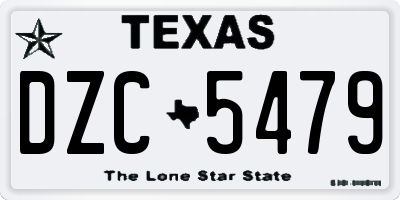 TX license plate DZC5479