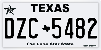 TX license plate DZC5482