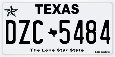 TX license plate DZC5484