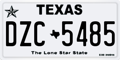 TX license plate DZC5485