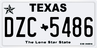 TX license plate DZC5486