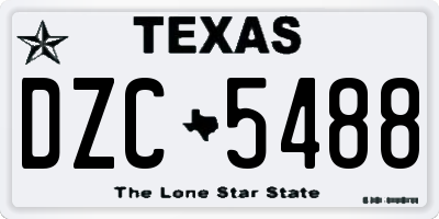 TX license plate DZC5488