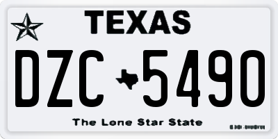 TX license plate DZC5490