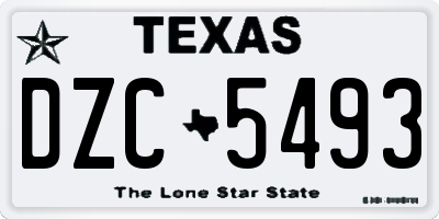 TX license plate DZC5493