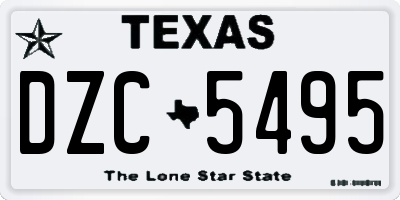 TX license plate DZC5495