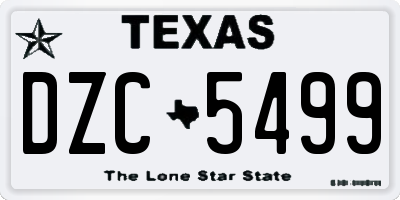TX license plate DZC5499