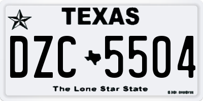 TX license plate DZC5504