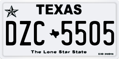 TX license plate DZC5505